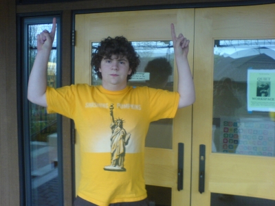 Me outside the library