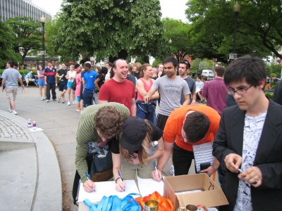 Signup line and Brandon