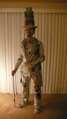 With cane and hat With cane and hat