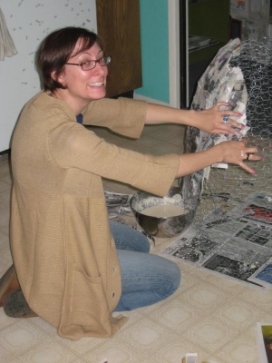 Minch loves paper mache