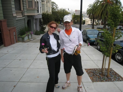 this nice couple looked like they needed a break from their jog