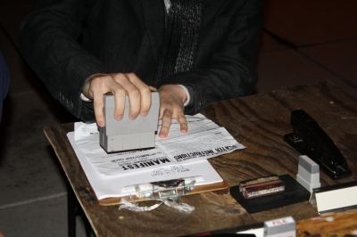 Stamping.
