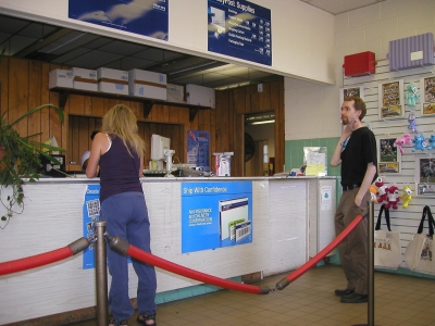 Waiting in line at the Post Office