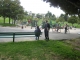a lonely man at a bench