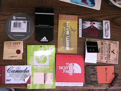misc clothing tags