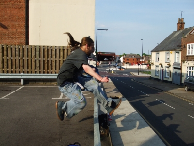 Out of the car park, into the road!