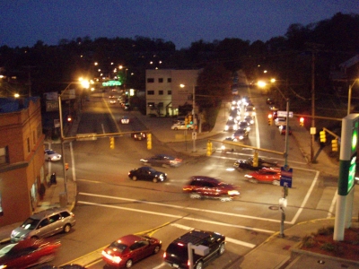 Intersection. Cars.