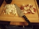 Onions, potatoes, and a BIG KNIFE!