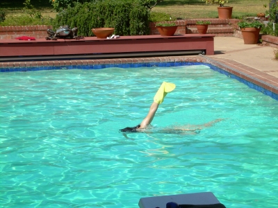 A newly invented swimming stroke. 