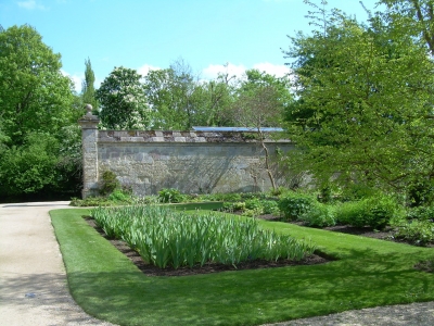The massive stone wall