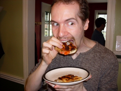 Spidere tasting quesadillas.