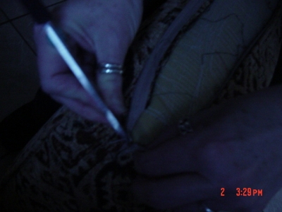 The cusion zip's broken