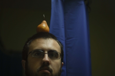 A rare pear atop my hair