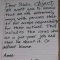 The letter describing our feelings