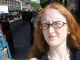 The time traveler, squinting unattractively into the sun