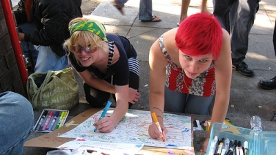 Emily stops by for some art....