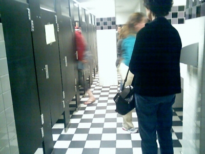 Bathroom with people in it