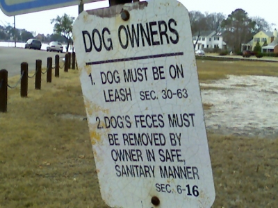 Dog park sign
