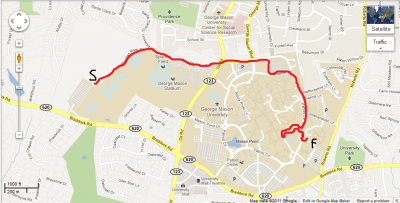 Bus route that I took