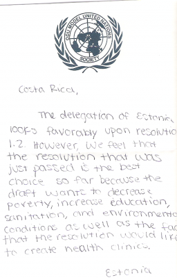 Note from Estonia to Us