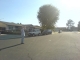 Stretching it out... (Jared's in back o the green van)