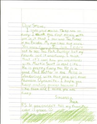 The completed letter