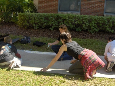 Sam, Ms. Courtney, Mr. Aaron, and Mr. Jesse; hard at work.