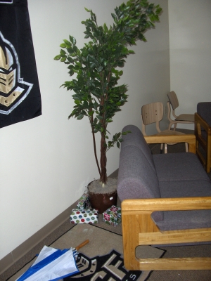 Bertha sitting in the living room