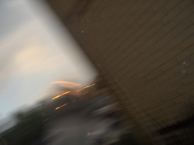 The side of a building as I ran past it.