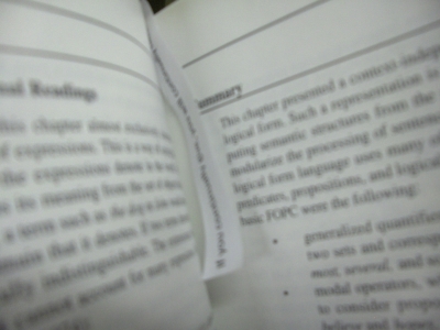 In the pages of a book.