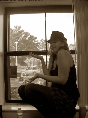 I climbed on the sill