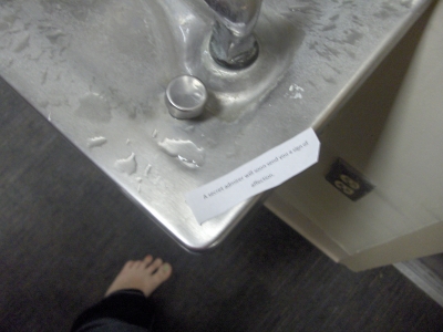 On the water fountain.