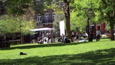They were filming something in washington square