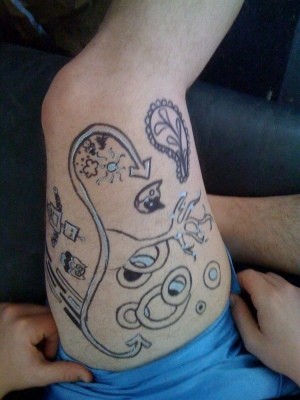 Jay's leg, Ang's drawing