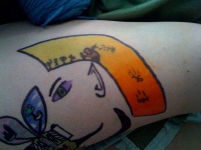 Ang's leg, Jay's drawing