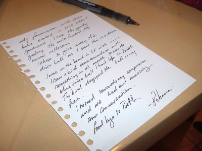 My letter to the disco ball.JPG