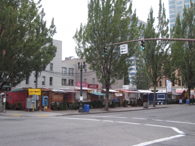 Some of Portland's many food carts.