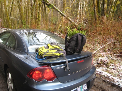 The supplies on the cart!