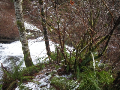 A waterfall, from the top.