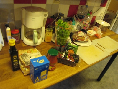 Ingredients in our Youth hostels kitchenspace