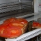 Toasting tomatoes.