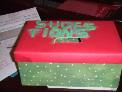 this is the suggestion box