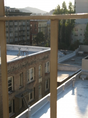 Rooftops look like water or snow