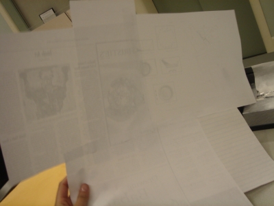 from the back, taped & glued