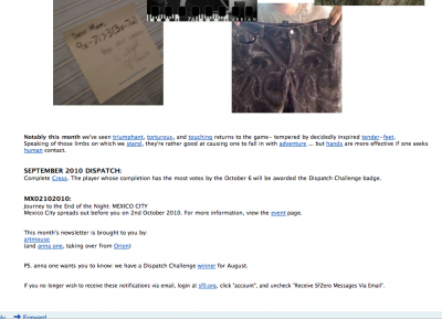 newsletter text with links