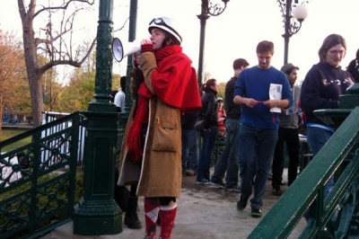 Megaphone directions.