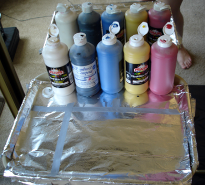 The paint and mixing station