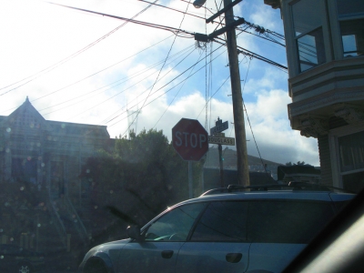 While being honked at...