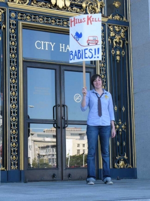Prudence at City Hall. Prudence at City Hall.