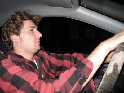 YellowBear driving the gettaway vehicle.